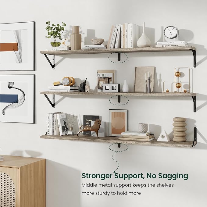 Floating Shelves 8 Inch Deep, 48W x 8D Wall Shelf Set of 2, 70 lbs Heavy Duty - Image 8