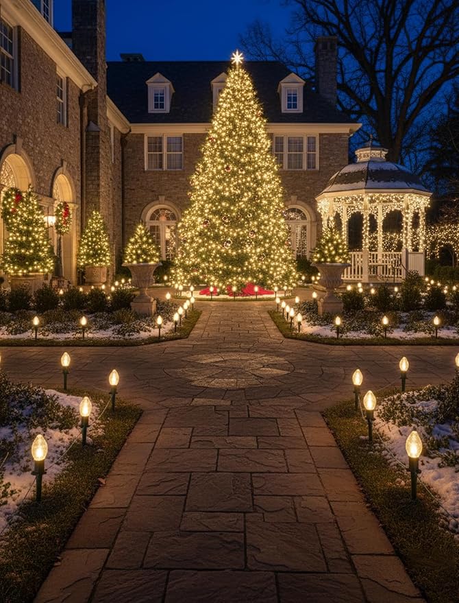 C9 Christmas Lights Outdoor, 38Ft Christmas Pathway Lights - Image 5
