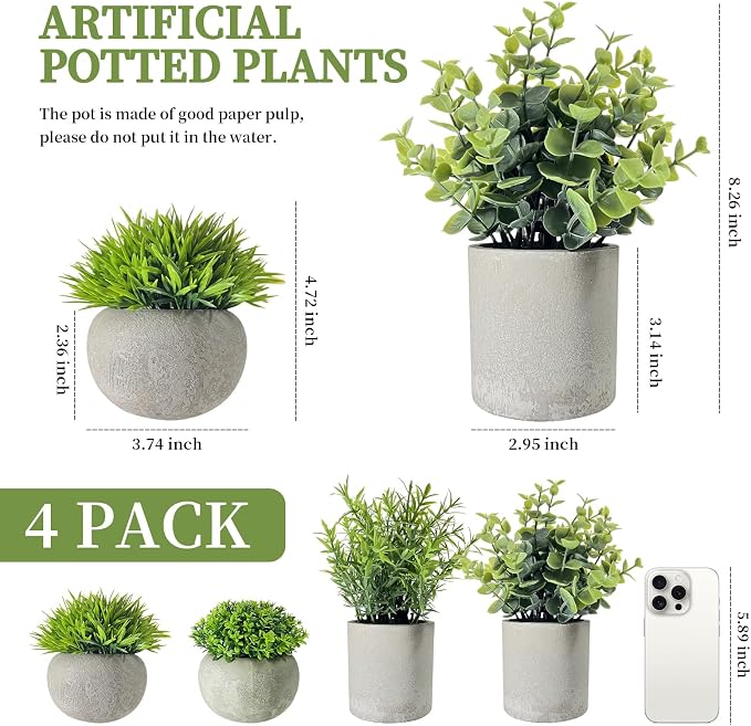 Artificial Potted Plants Small Faux Plants - Image 2
