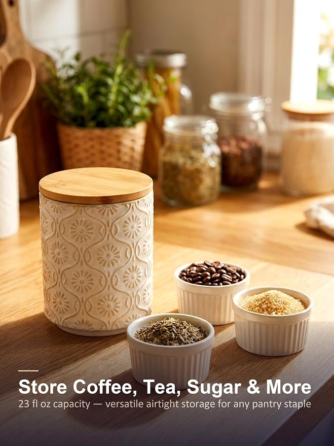 TEATALK Ceramic Canister with Airtight Lid, Tea Storage, 23 Fl Oz - Image 8
