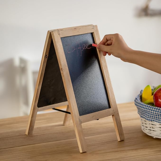 Vintiquewise 15-inch Wooden A-Frame Chalkboard Sign Double-Sided Menu Board - Image 3