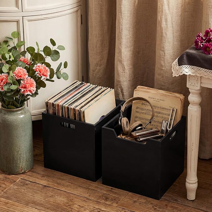 Colingmill 2 Pack Wooden Storage Box Bins Wood Crate - Image 7
