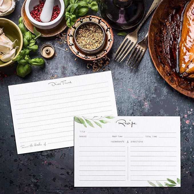 Outus 50 Pieces 4x6 Recipe Cards, Double Sided Blank Cards - Image 4