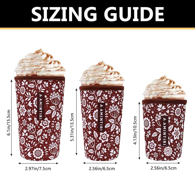 3 Pack Reusable Sleeve for Iced Coffee Cup, Coffee Neoprene Sleeve for Iced&Hot - Image 3