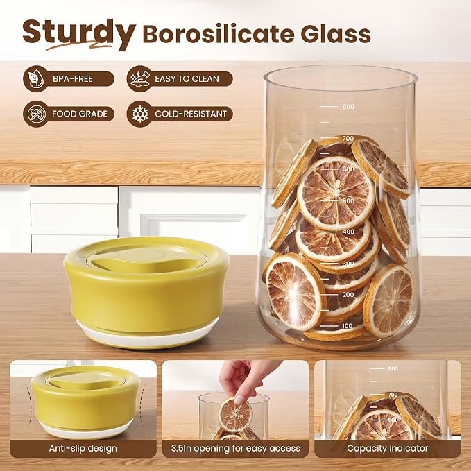OURCABECUE 2026 Upgrade 90° Rotating Switch Lid Mason Jars, 27 oz Wide Mouth - Image 5
