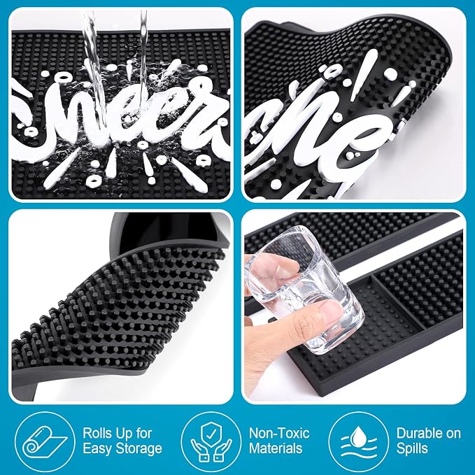 2 Pcs 18"x12" Cheers Rubber Bar Mat - Image 3
