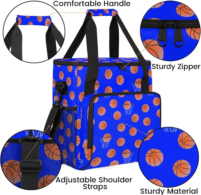 Basketball Coffee Maker Travel Bag, Basketball Large Carrying Storage Case - Image 6