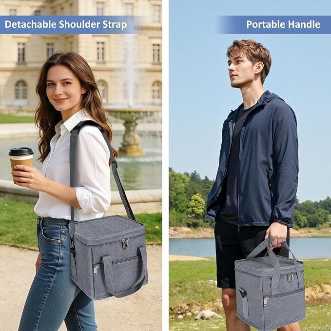 Reusable Drink Carrier with Handle, Tip-Resistant 4 Cup Insulated Bag, - Image 7
