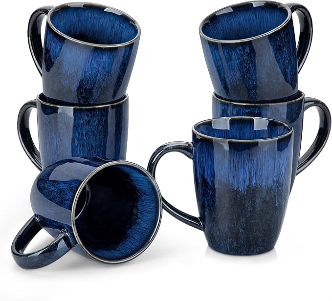 vancasso STARRY Ceramic Coffee Mug Set of 6, 16 Oz Tea Cups by vancasso