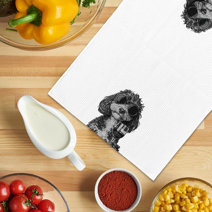 Funny Cavapoo Wine Kitchen Towels, Gifts - Image 5