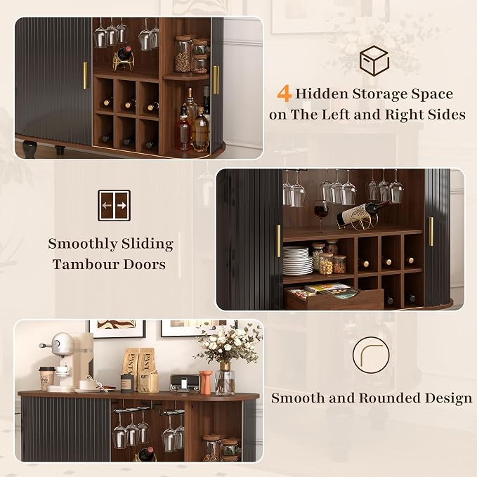 Merax 39" Coffee & Liquor Bar Cabinet - Image 4
