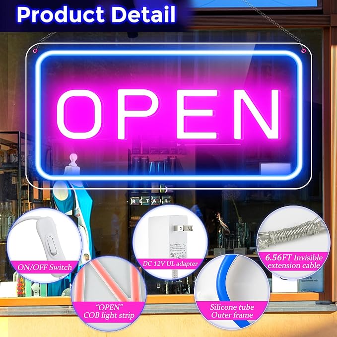 Open Signs for Business, Ultra Bright and Eye-catching Electric Light Up Sign - Image 4