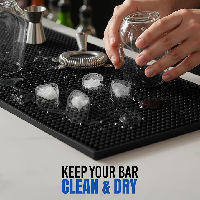 Standard Black Bar Mats 12x6 – Non-Slip Rubber Bar Service & Glass Drying Mats - Image 7
