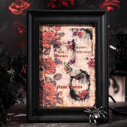 Night Poem Gothic PET Tape Set, 4 Rolls Pre-Cut Translucent Frame and Element - Image 7