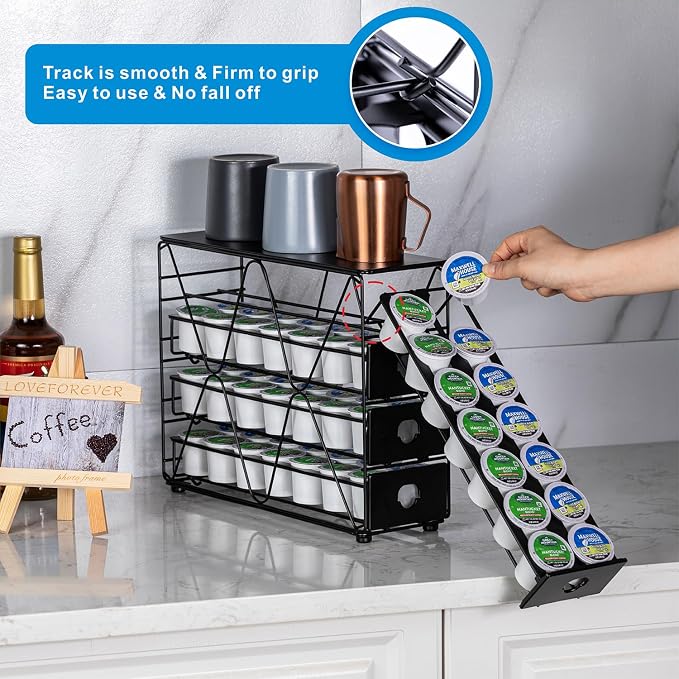 FlagShip K Cup Holder for Keurig Pod K Cup Storage 4 Tier K Cup Drawer - Image 5