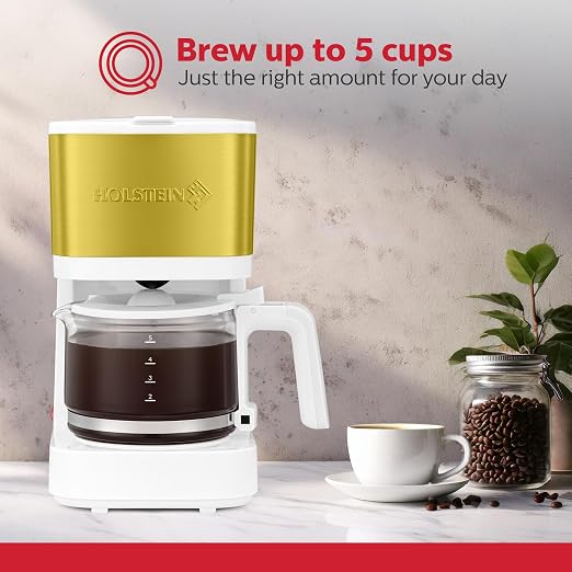Holstein Housewares 5 Cup Coffee Maker – Compact Drip Coffee Machine - Image 2