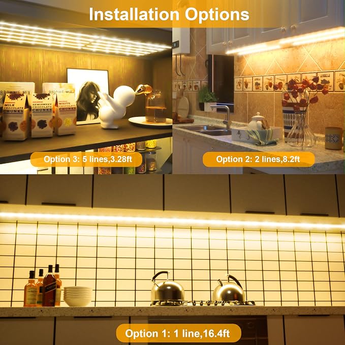 LAFULIT 10 PCS Under Cabinet Lights Kit, Stick on Lights, Flexible Led Strip - Image 2