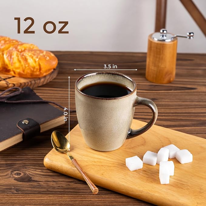 GBHOME Ceramic Coffee Mugs Set of 6, 12oz Stoneware Coffee Mugs Set - Image 4