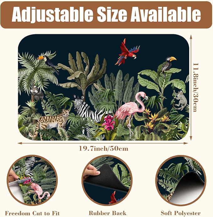 Jungle Animals Coffee Mat Tropical Dish Drying Mat - Image 2