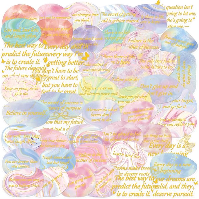 50 PCS Aesthetic Affirmation Stickers, Emotional Support Decals by Fsbgttyc