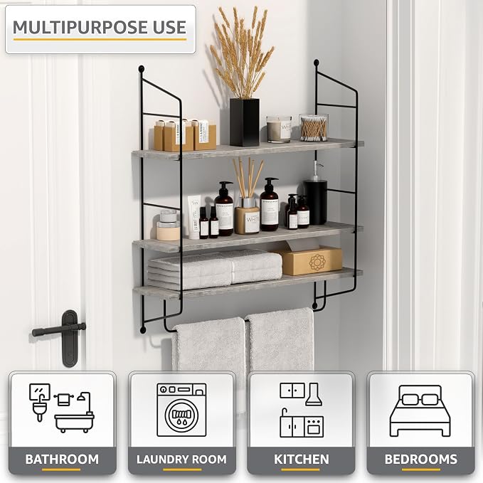 Sorbus 3-Tier Floating Bathroom Shelves - Image 5