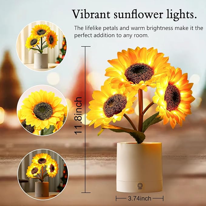 Rechargeable Sunflower Flower Lamp Decor - Image 9
