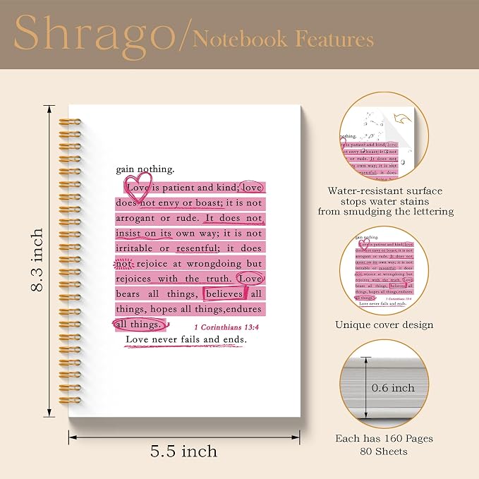 Pink Christian Spiral Notebook, Inspirational Christian Journal - Image 2