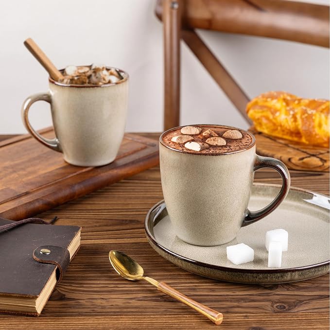 GBHOME Ceramic Coffee Mugs Set of 6, 12oz Stoneware Coffee Mugs Set - Image 6