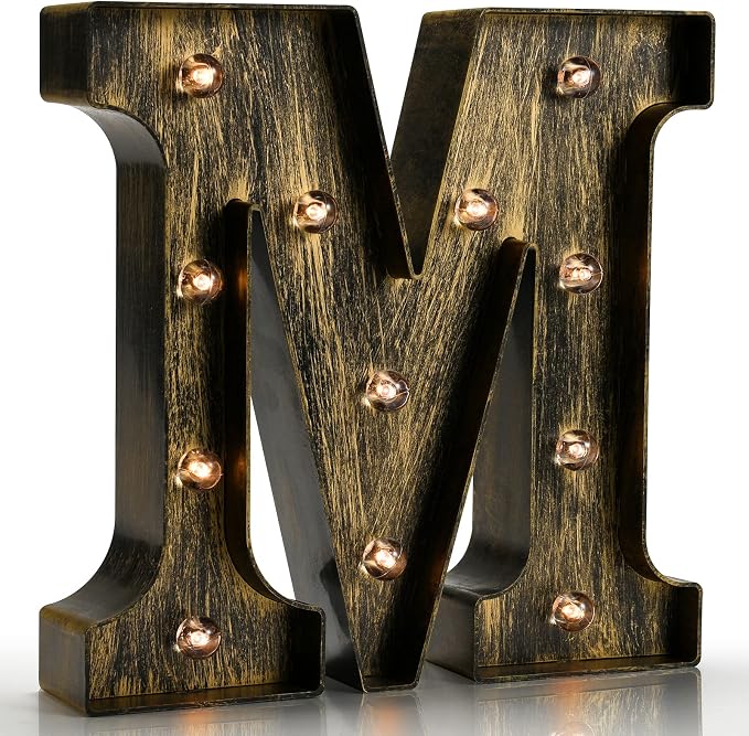 Pooqla Vintage Light Up Marquee Letters by Pooqla
