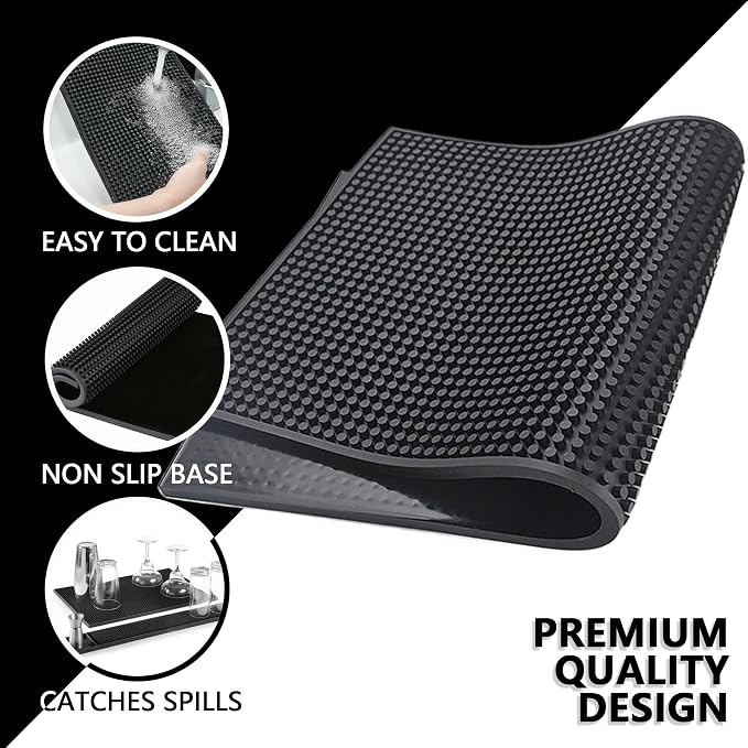 Silicone Coffee Bar Mats:Glasses Dish Drying Mat, Non Slip Service Mat - Image 4