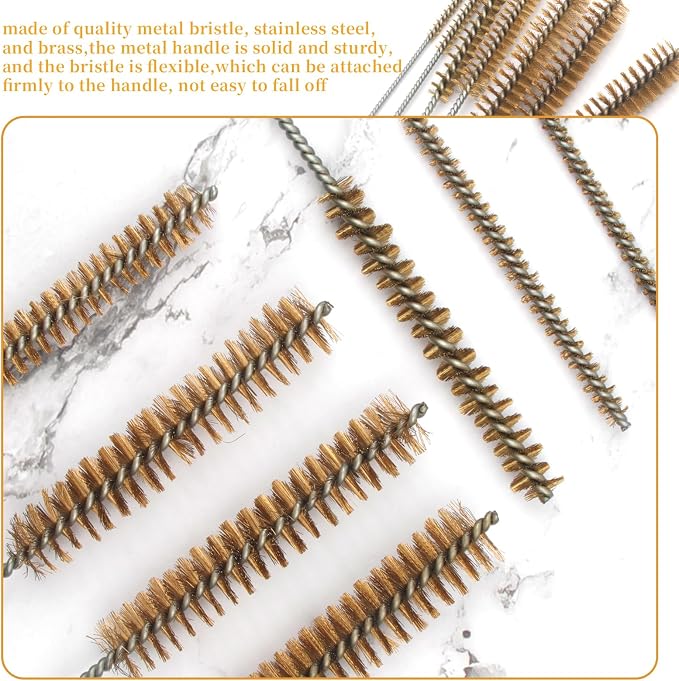Tube Brush Kit 7pcs Brass Wire Tube Brushes Stainless Steel Bottle Brush Long - Image 5