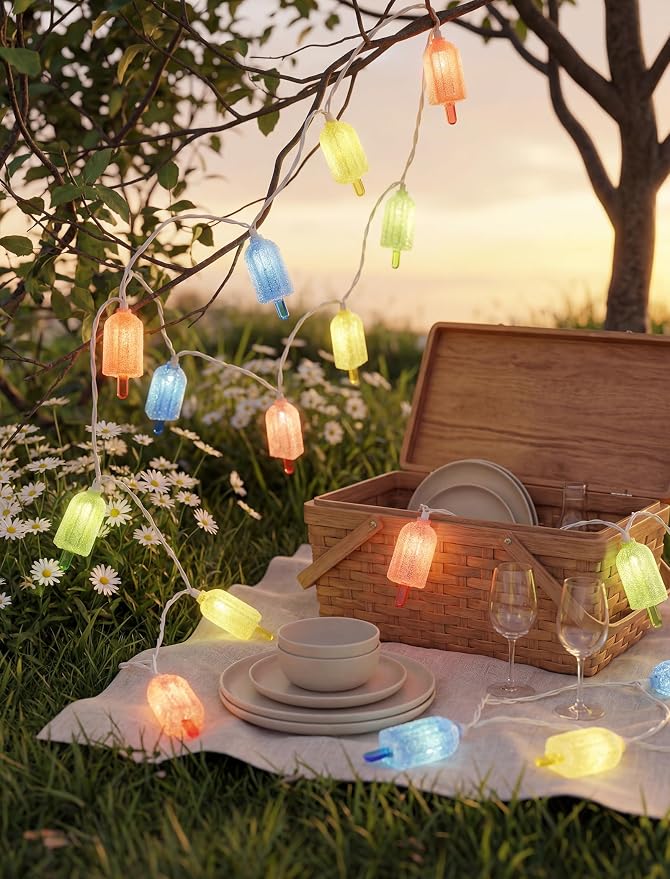 10 LED Popsicle String Lights, Indoor Outdoor Plug in Fairy Lights - Image 3