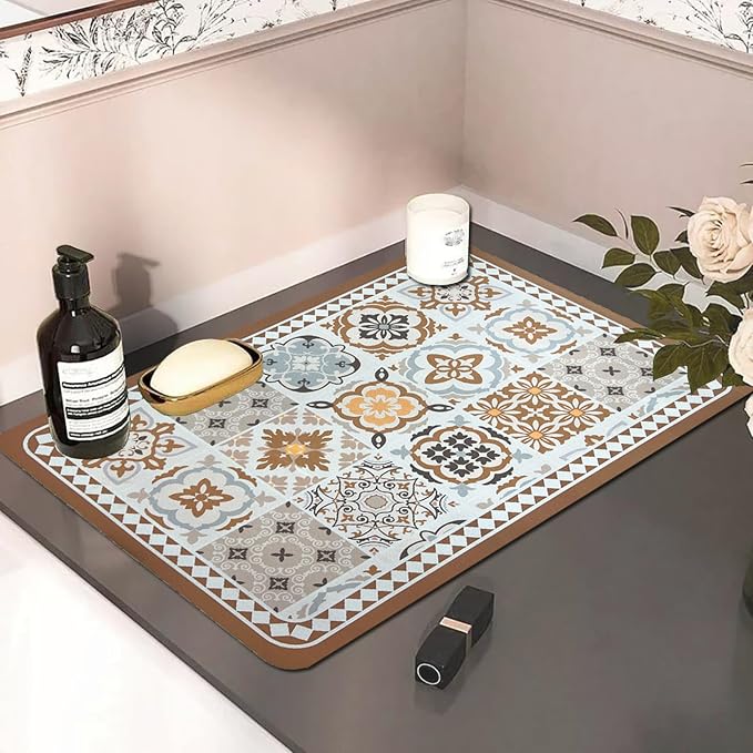 Mandala Boho Dish Drying Mats For Kitchen Counter Dryer Coffee Maker Bar Mat - Image 4