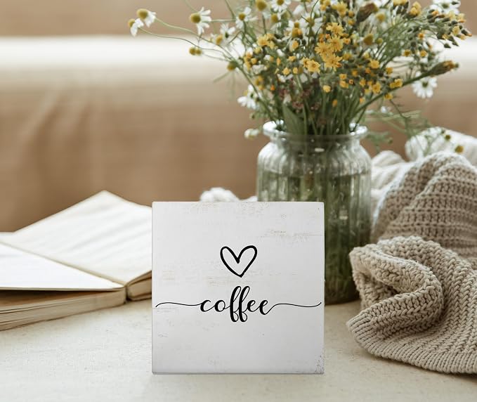 Mtrgdn Coffee Sign Wooden Box Decor, Coffee Bar Decorations - Image 2