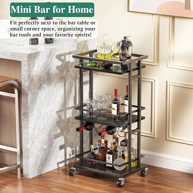 OKZEST 3-Tier Liquor Cabinet - Image 3