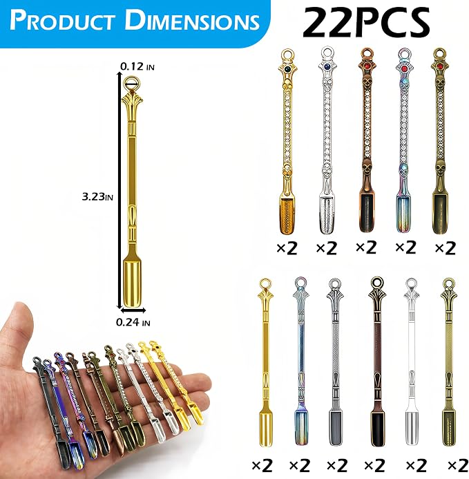 22PCS-Mini Shovel Spoons & Tiny Shovel Spoons AlloyTableware Charm - Image 2