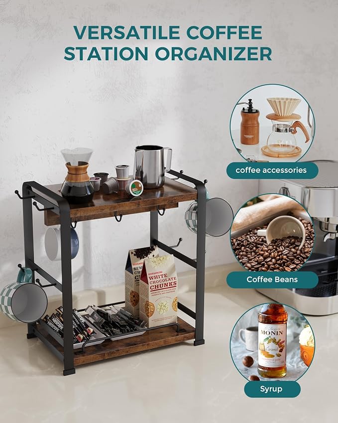 OROPY Wooden Coffee Bar Organizer - Image 5