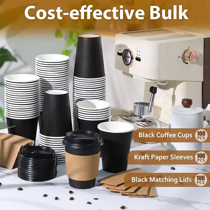 Clawsoff 500 Pack 12 oz Disposable Paper Coffee Cups - Image 3