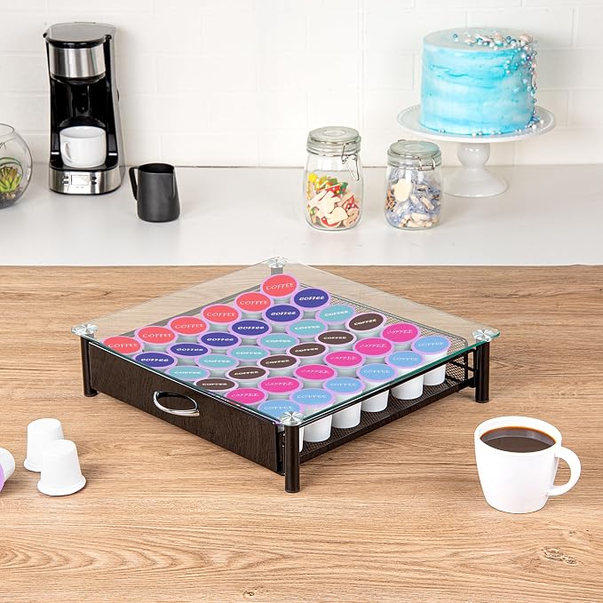 Restaurantware Coffee Pod Holder 15.16 x 13.58 x 3.35 Inches 36 K-Cup Iron - Image 3