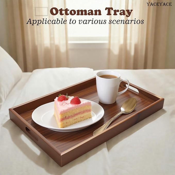 Large Tray for Ottoman Coffee Table, Large Wood Trays for Serving Food - Image 4