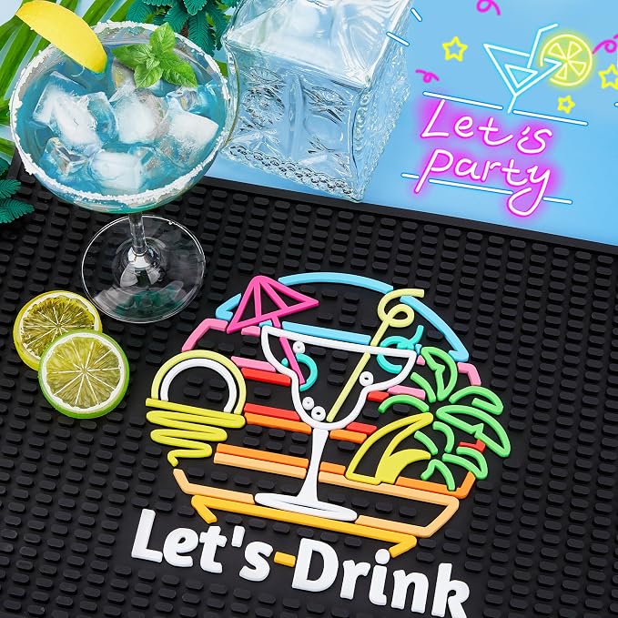 Bar Mats for Countertop – 12" x 18" Tropical Pattern Rubber Bar Mat for Home Bar - Image 8