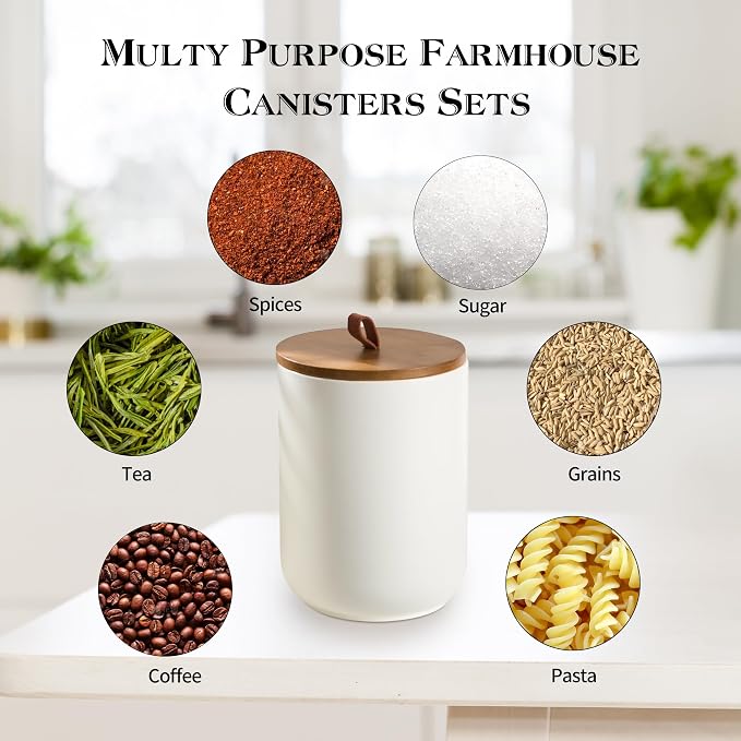 White Ceramic Canister Set - Image 4