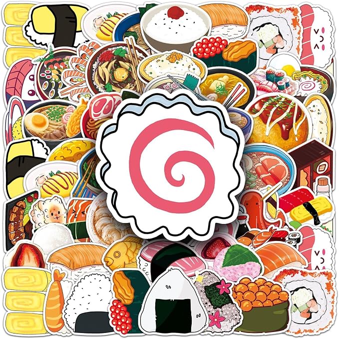 50PCS Sushi Stickers for Water Bottles Laptop, Japanese Cooking Party - Image 6