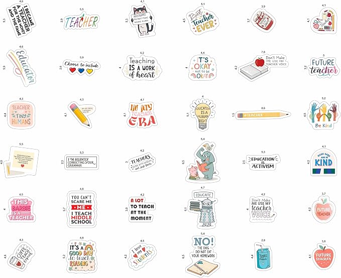 100Pcs Funny Teacher Stickers for Laptop, Water Bottles and Planner - Image 4