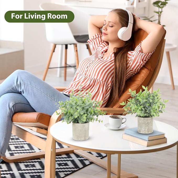 ZAIYW 3 Pack Small Fake Plants, Mini Potted Artificial Greenery Plants - Image 3