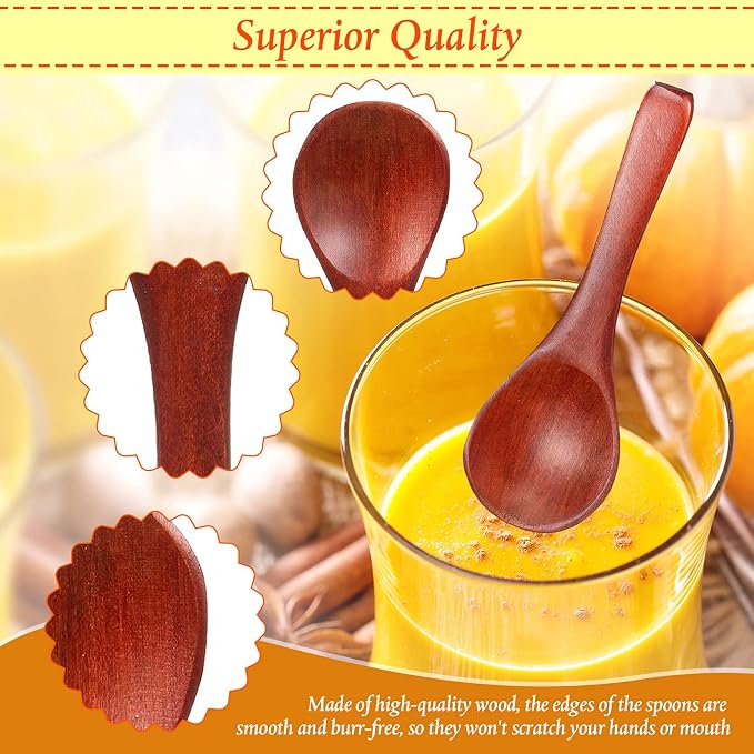 30 Pcs Small Wooden Spoons, 3. 5 Inch Mini Wood Natural Spoons - Image 4
