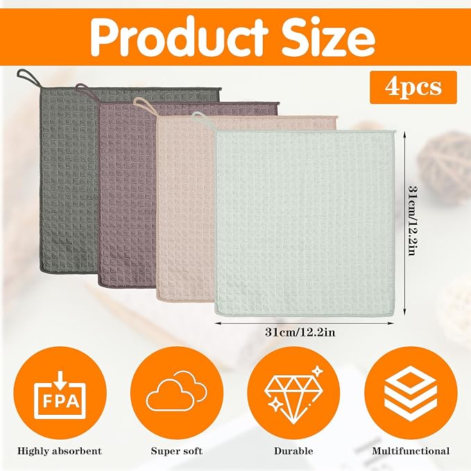 4 Pcs Barista Towel, Espresso Machine towel 12.2" Extra Thick Microfiber Coffee - Image 2