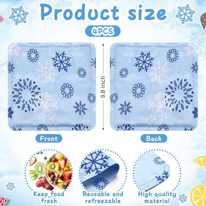 Reallnaive 4 Pcs Cooling Mat for Food Reusable Freezable Ice Mat for Buffet - Image 2