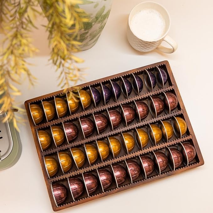 Acacia Wood Coffee Pod Holder Tray Compatible - Image 3