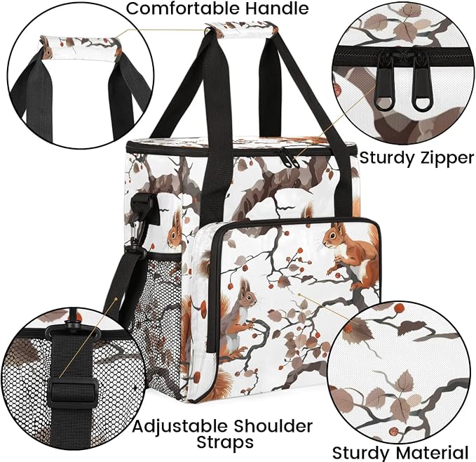 Funny Squirrel Coffee Maker Carring Bag, Large Insulated Storage Organizer Case - Image 6
